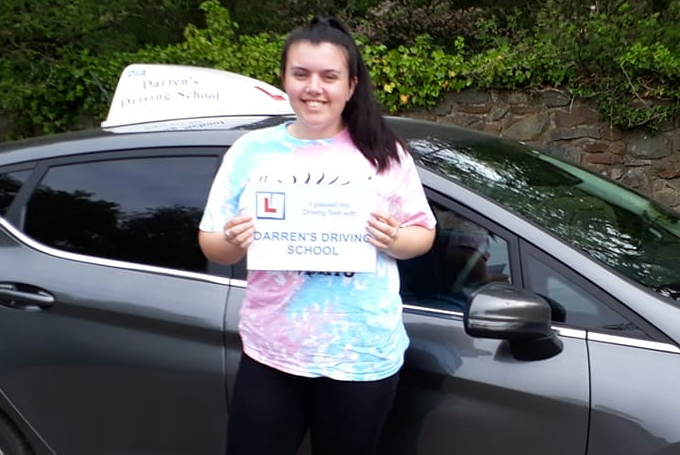 megan passing her driving test port talbot